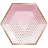 Party Animal Direct Octagonal Pink + Rose Gold Plate Eco Range