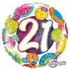 Party Animal Direct 21st Birthday Bright & Bold 45cm Foil Balloon