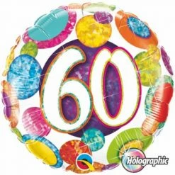 Party Animal Direct 60th Birthday Bright & Bold 45cm Foil Balloon