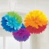 Party Animal Direct Fluffy Hanging Rainbow Tissue Decorations 1 Party Animal Direct Fluffy Hanging Rainbow Tissue Decorations