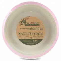 Alpen Sugarcane Lunch Plates 180mm Light Pink 10 Pack