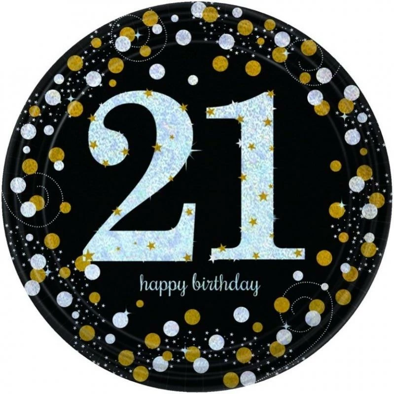 Party Animal Direct Sparkling Celebration 21st Dinner Plates 3 Party Animal Direct Sparkling Celebration 21st Dinner Plates
