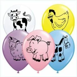 Party Animal Direct Farmyard Printed Balloons (5 Pack)