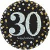 Party Animal Direct Sparkling Glitz Range Sparkling Celebration 30th Dinner Plates