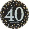 AMSCAN 40th Birthday Sparkling Celebration 40th Dinner Plates