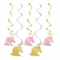 Party Animal Direct UNICORN SPARKLE DIZZY DANGLERS HANGING SWIRLS Unicorn Party