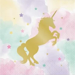 Party Animal Direct Unicorn Party Unicorn Sparkle Lunch Napkins Foil Stamped