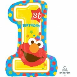 AMSCAN Supershape Foil Balloons SUPERSHAPE XL SESAME STREET 1ST BIRTHDAY P38