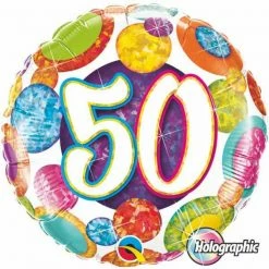 Party Animal Direct 50th Birthday Bright & Bold 45cm Foil Balloon