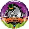 Party Animal Direct 45cm Round Foil Halloween Skeleton Mirror Printed Foil Balloons