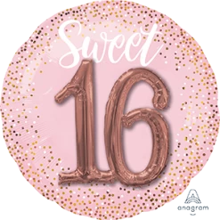 Party Animal Direct SWEET SIXTEEN PINK BLUSH - 3D FOIL BALLOON