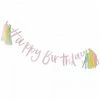 Party Animal Direct Happy Birthday Iridescent Pastel Party Bunting With Tassels
