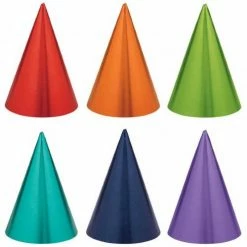 Party Animal Direct Metallica Paper Party Hats (pack Of 12)