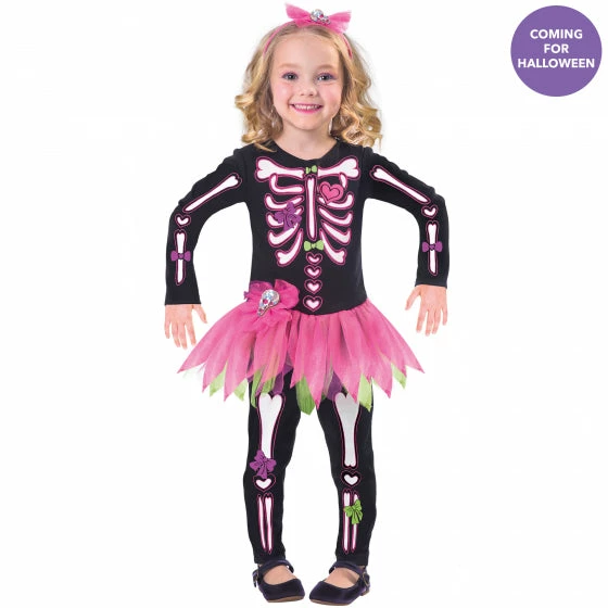 Party Animal Direct Costume Fancy Bones Skeleton Girls 2-3 Years Costumes 3 Party Animal Direct Costume Fancy Bones Skeleton Girls 2-3 Years Costumes