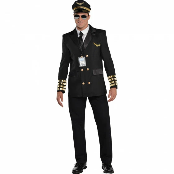 Party Animal Direct Costume Captain Wingman Pilot Men's XL 3 Party Animal Direct Costume Captain Wingman Pilot Men's XL