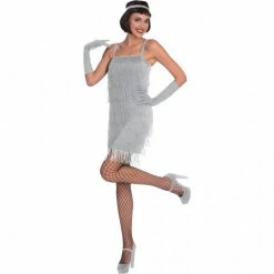 Party Animal Direct COSTUME SILVER FLAPPER WOMEN'S SIZE 14-16 Costumes