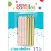 Party Animal Direct Pastel Gold And Pink 12 Pack Candles 2 Party Animal Direct Pastel Gold And Pink 12 Pack Candles