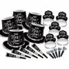 Party Animal Direct New Years Eve NEW YEAR'S PARTY BOX KIT BLACK & SILVER FOR 20 PEOPLE