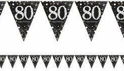 Party Animal Direct Sparkling Celebration 80th Bunting Banner