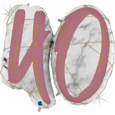 Party Animal Direct Supershape Foil Balloons Marble Mate Rose Gold #40 Shape