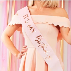 Party Animal Direct IT’S MY BIRTHDAY SASH - ROSE GOLD
