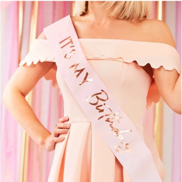 Party Animal Direct IT’S MY BIRTHDAY SASH - ROSE GOLD 3 Party Animal Direct IT’S MY BIRTHDAY SASH - ROSE GOLD