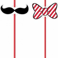 Party Animal Direct Mickey Mouse Disney Mickey Carnival Straws Moustache And Bows Pack Of 8
