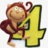 Party Animal Direct SAFARI MONKEY NUMBER 4 CANDLE Animals 2 Party Animal Direct SAFARI MONKEY NUMBER 4 CANDLE Animals