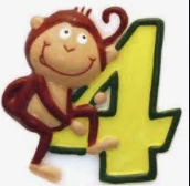 Party Animal Direct SAFARI MONKEY NUMBER 4 CANDLE Animals