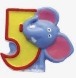 Party Animal Direct SAFARI ELEPHANT NUMBER 5 CANDLE Animals