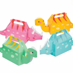Party Animal Direct Dinosaur Party DINO PARTY GIRL LOLLY / TREAT BOXES (PACK OF 4)