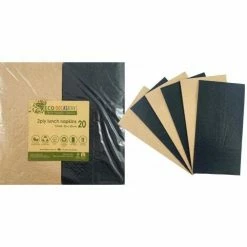 Alpen Eco Range Napkins Lunch 1/8 Fold Black & Kraft P20