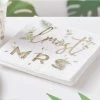 Party Animal Direct GOLD FOILED ALMOST MRS HEN PARTY NAPKINS (16 Pieces) Bridal Shower / Bride To Be