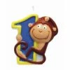 Party Animal Direct 1st Birthday SAFARI MONKEY NUMBER 1 CANDLE