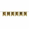 Party Animal Direct New Years Eve CHEERS Pennant Bunting Banner Glitter Gold