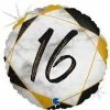 Party Animal Direct Printed Foil Balloons MARBLE MATE 16 BLACK FOIL