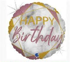 Party Animal Direct MARBLE MATE HAPPY BIRTHDAY ROSE GOLD FOIL