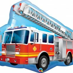 Party Animal Direct Fire Truck Super Shape Foil Balloon 85cm Supershape Foil Balloons