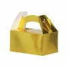 Party Animal Direct Paper Partyware LUNCH BOX METALLIC GOLD 5PK