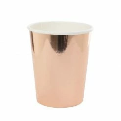 Party Animal Direct Paper Partyware FS PAPER CUP METALLIC ROSE GOLD 260ML 10PK