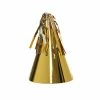 Party Animal Direct FS PARTY HAT WITH TASSEL TOPPER METALLIC GOLD 10PK