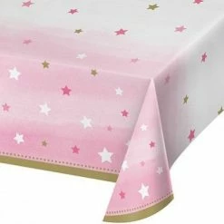 Party Animal Direct ONE LITTLE STAR GIRLS 1ST BIRTHDAY TABLE COVER