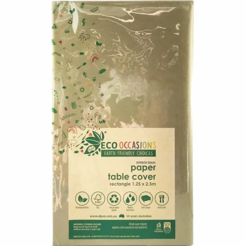 Alpen Eco Range Tablecover PAPER Rectangle 250x125cm GOLD 3 Alpen Eco Range Tablecover PAPER Rectangle 250x125cm GOLD