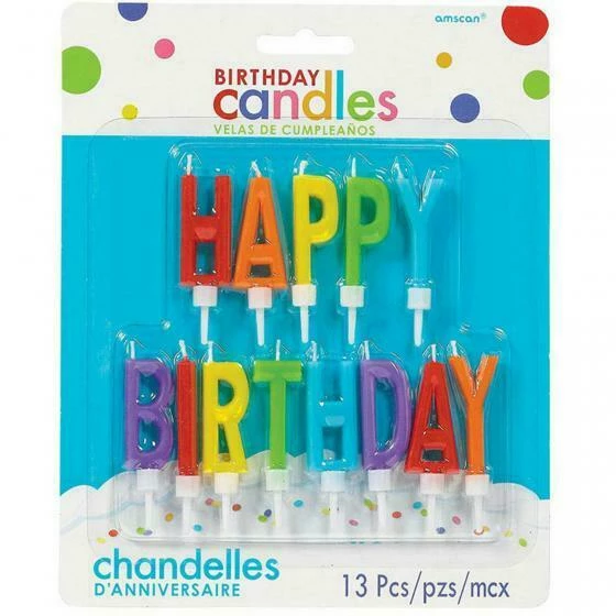 Party Animal Direct HAPPY BIRTHDAY Rainbow Candles 3 Party Animal Direct HAPPY BIRTHDAY Rainbow Candles