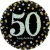 Party Animal Direct SPARKLING CELEBRATION 50TH BIRTHDAY LARGE PAPER PLATES (PACK OF 8)