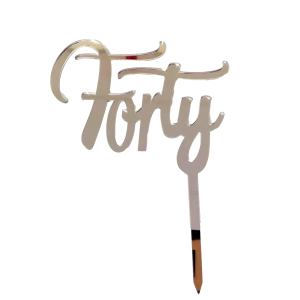 Party Animal Direct FORTY SILVER ACRYLIC TOPPER 40th Birthday 3 Party Animal Direct FORTY SILVER ACRYLIC TOPPER 40th Birthday