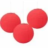 Party Animal Direct PAPER LANTERNS RED (PACK OF 3)