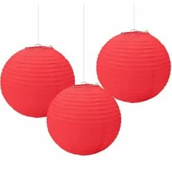 Party Animal Direct PAPER LANTERNS RED (PACK OF 3)