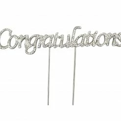 Party Animal Direct CONGRATULATIONS DIAMANTÉ CAKE TOPPER