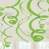 Party Animal Direct LIME GREEN SWIRL DECORATIONS (PACK OF 12)